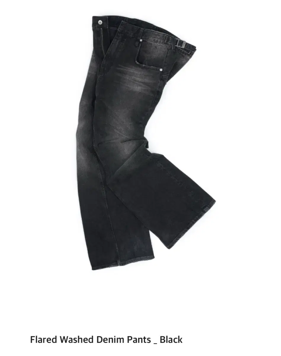 Yiyae Flared washed denim pants_ black